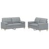 vidaXL Set Divani 2 pz con Cuscini Grigio Chiaro in Tessuto