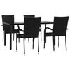 vidaXL Set da Pranzo da Giardino 5 pz Nero in Polyrattan