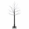 vidaXL Albero di Natale LED innevato Marrone 22 x 22 x 120 cm Plastica