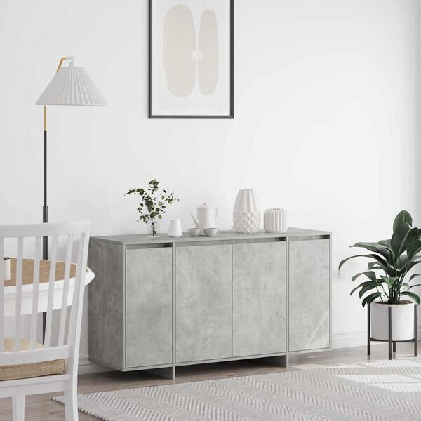vidaXL Credenza Grigio cemento 135 x 41 x 75 cm Legno multistrato