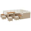 vidaXL Set Divano da Giardino 13 pz 12-Numero di posti Beige e Crema