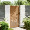 vidaXL Cancello da Giardino 85x175 cm in Acciaio Corten Design Erba