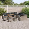 vidaXL Set Divano da Giardino con cuscino 14 pcs Grigio polyrattan