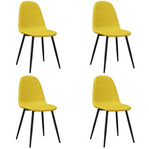 vidaXL Sedie da Pranzo 4 pz Giallo Senape in Velluto