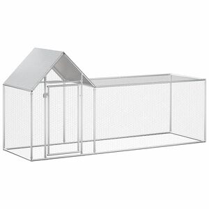 vidaXL Pollaio 3x1x1,5 m in Acciaio Zincato