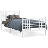 vidaXL Giroletto con Testiera e Pediera Metallo Bianco 107x203 cm