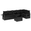 vidaXL Set Divani da Giardino con Cuscini 7pz Nero Polyrattan