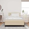 vidaXL Letto a molle con materasso Crema 120 x 200 cm Tessuto