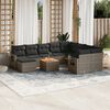 vidaXL Set Divani da Giardino 11 pz con Cuscini in Polyrattan Grigio
