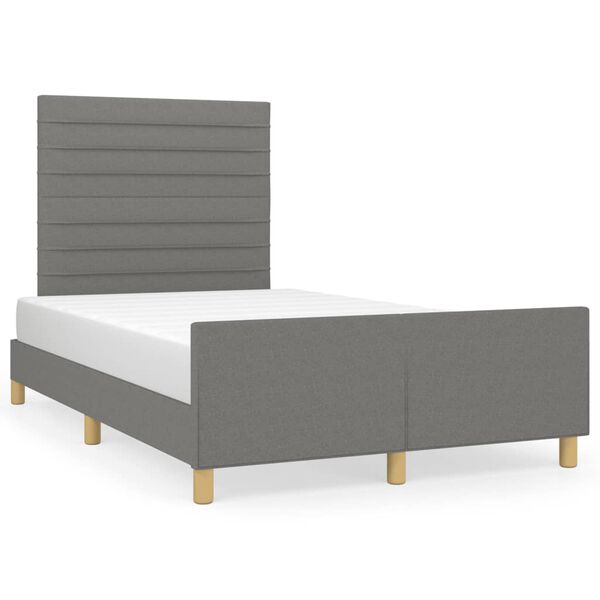 vidaXL Giroletto senza Materasso Grigio Scuro 120x190 cm in Tessuto