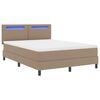 vidaXL Letto a molle Cappuccino 140 x 190 cm Pelle sintetica