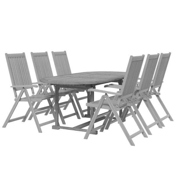 vidaXL Set da Pranzo da Giardino 7 pz in Legno Massello di Acacia
