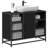 vidaXL Mobile da Bagno Rovere Nero 80 x 33 x 60 cm Legno multistrato