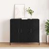 vidaXL Credenza Rovere Nero 90 x 34 x 80 cm Legno multistrato