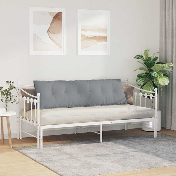 vidaXL Cuscino per Schiena Grigio chiaro 160 x 19 x 50 cm Tessuto