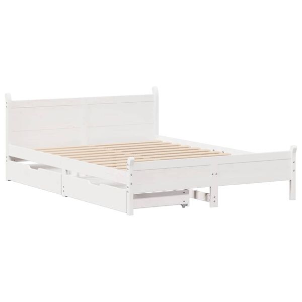 vidaXL Letto senza Materasso Bianco 120x190 cm Legno Massello di Pino