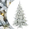 vidaXL Albero di Natale Artificiale con Rami Pieghevoli Bianco 210 cm