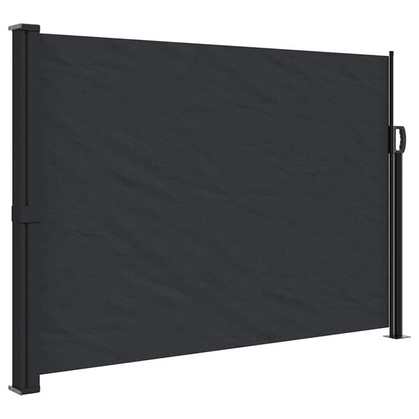 vidaXL Tenda da Sole Laterale Retrattile Nera 140x500 cm