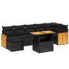 vidaXL Set Divani da Giardino con Cuscini 8 pz Nero in Polyrattan