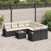 vidaXL Set Divano da Giardino Nero 55 x 55 x 37 cm polyrattan