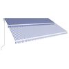 vidaXL Tenda da Sole Retrattile Automatica 500x300 cm Blu e Bianca
