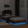 vidaXL Giroletto con Testiera e LED Rovere Marrone 90x200 cm