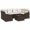 vidaXL Set di divani con cuscino 7 pcs Marrone e Crema polyrattan