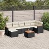 vidaXL Set Divani da Giardino con Cuscini 8 pz Nero in Polyrattan