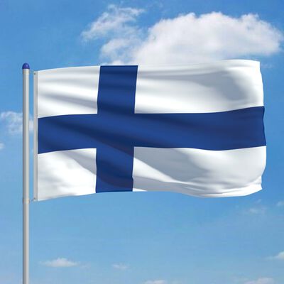 vidaXL Bandiera della Finlandia con Pennone in Alluminio 6 m