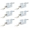 vidaXL Lucchetto 6 pz Argento Acciaio