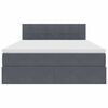 vidaXL Letto con contenitore e LED Grigio scuro 140 x 200 cm Velluto