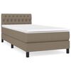 vidaXL Giroletto a Molle con Materasso Tortora 100x200 cm in Tessuto