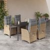 vidaXL Set da Pranzo da Giardino 5 pz con Cuscini Beige in Polyrattan