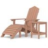 vidaXL Sedia Giardino con Poggiapiedi e Tavolo Adirondack HDPE Marrone