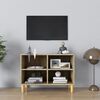 vidaXL Mobile TV con Gambe Legno Massello Rovere Sonoma 69,5x30x50 cm