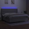 vidaXL Letto a Molle Materasso e LED Grigio Chiaro 200x200 cm Tessuto