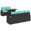 vidaXL Set Divano da Giardino 6 pz Nero Poly Rattan