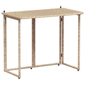 vidaXL Tavolino da Giardino Pieghevole Beige 90x51x75 cm in Polyrattan