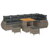 vidaXL Set Divano da Giardino 9 pcs Grigio polyrattan