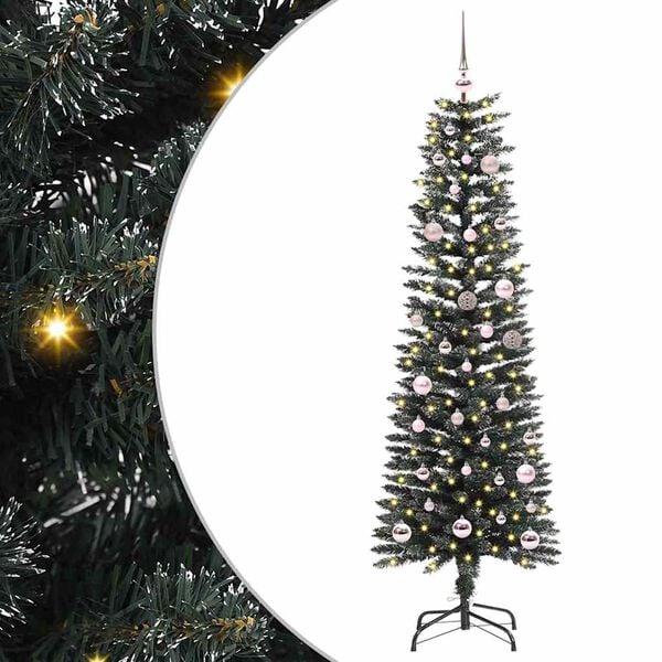 vidaXL Albero di Natale artificiale con 150 LED Verde 43 x 43 x 150 cm