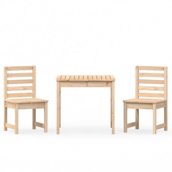 vidaXL Set Bistrot da Giardino 3 pz in Legno Massello di Pino