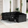 vidaXL Set Divano da Giardino 9 pcs Nero Poly Rattan