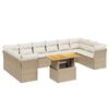 vidaXL Set Divani da Giardino 11 pz con Cuscini Beige in Polyrattan
