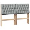 vidaXL Testiera imbottita Grigio chiaro 150 cm Pino massello