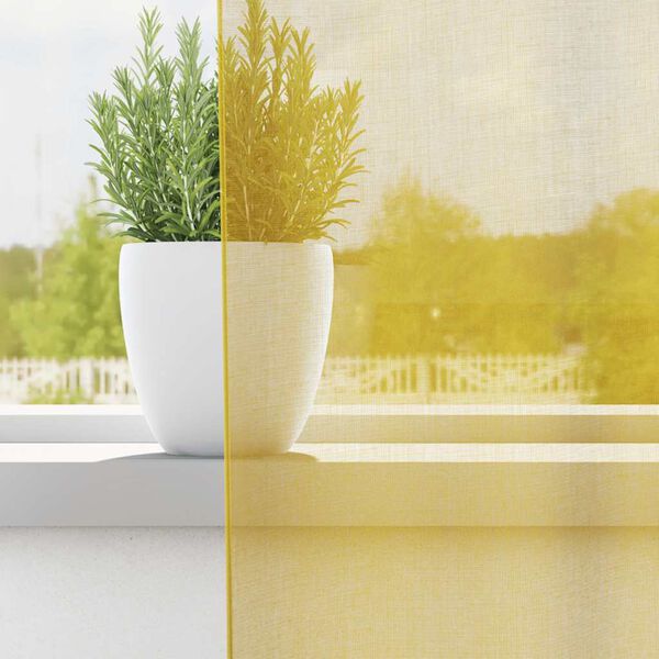 vidaXL Tende in Voile con Occhielli 2 pz Giallo