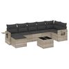 vidaXL Set Divano da Giardino 8pz con Cuscini Grigio Chiaro Polyrattan