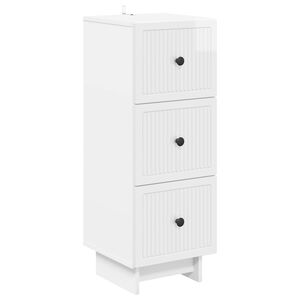 vidaXL Mobile con Cassetti Bianco Lucido 33 x 34,5 x 90 cm