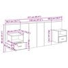vidaXL Testata con Comodino 3 pcs Rovere artigianale Legno multistrato