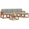 vidaXL Set di divani da esterno 6 pcs Grigio Naturale e Chiaro