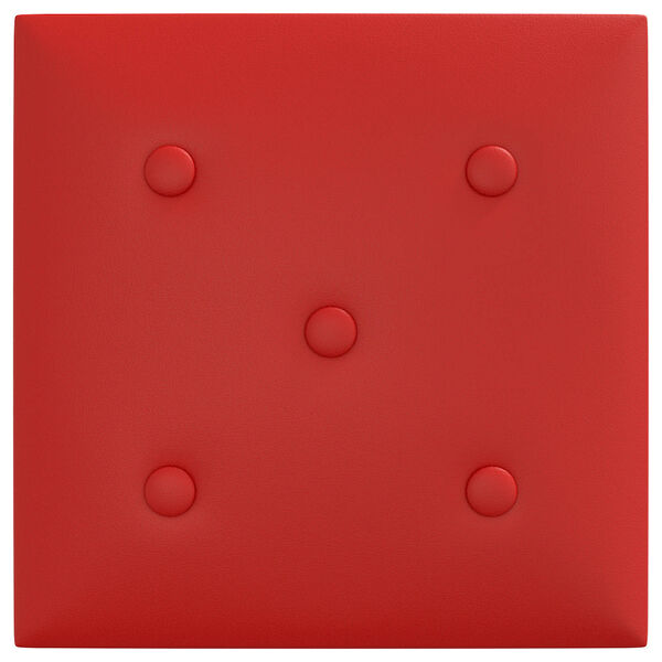 vidaXL Testiera da Parete 12 pcs Rosso Vino 30 x 30 cm Pelle Sintetica